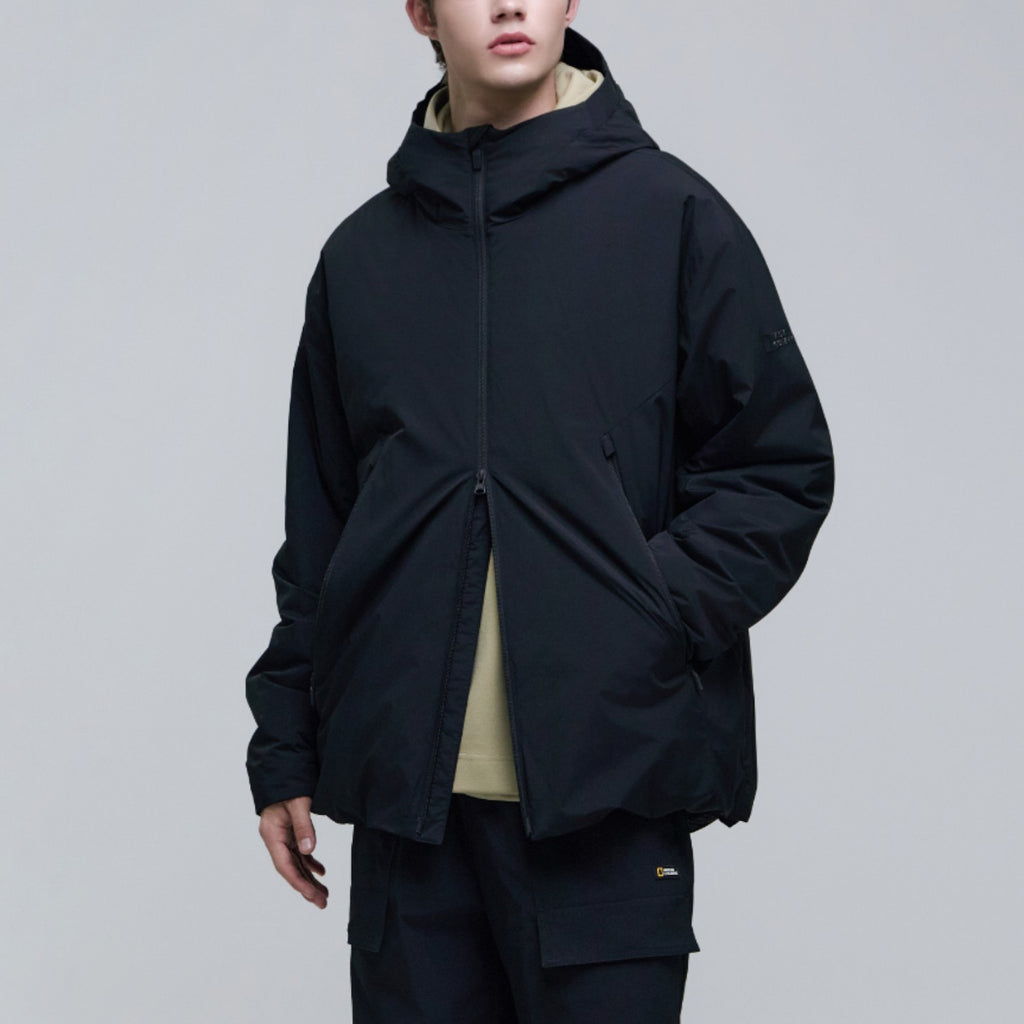 Men'S Urban Hoodie Down Jacket- Carbon Black
