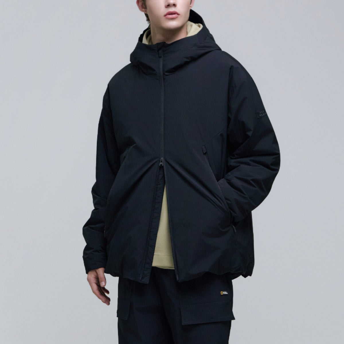 Men'S Urban Hoodie Down Jacket- Carbon Black
