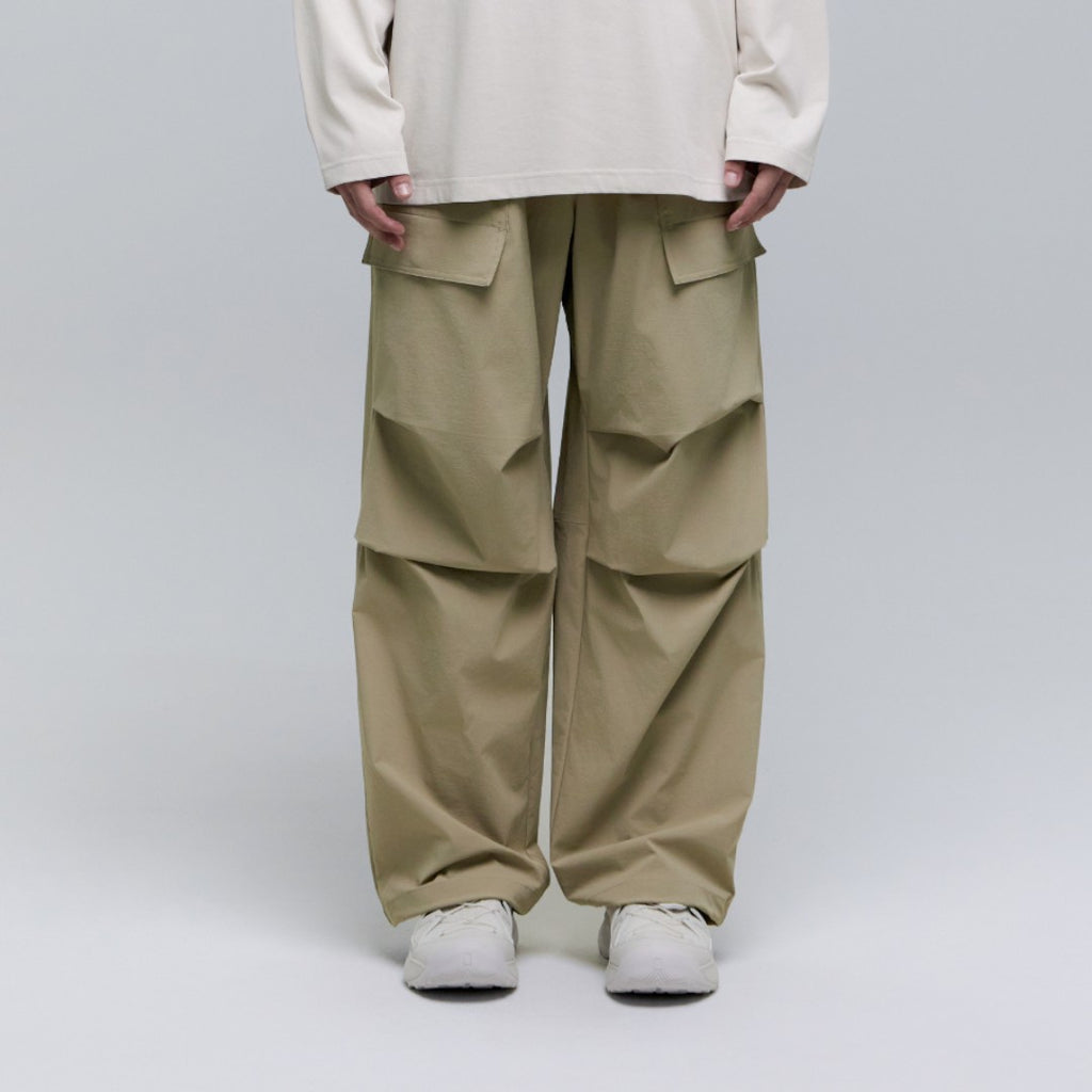 Unisex Parachute Wide Fit Pants- Carbon Black