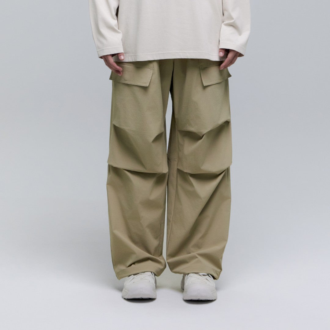 Unisex Parachute Wide Fit Pants- Carbon Black