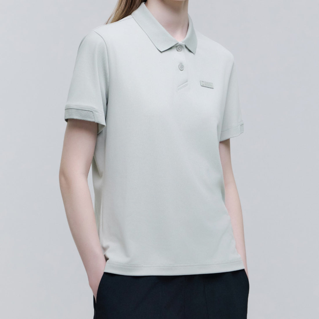 WOMEN'S WELLAKA COOLING BASIC FIT PIQUE COLLAR T-SHIRT- GREEN