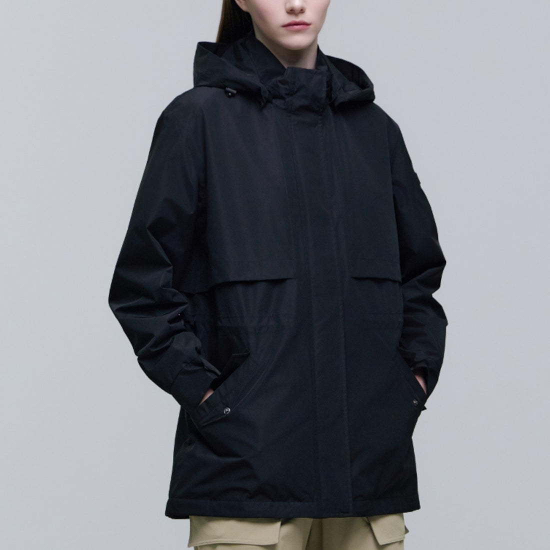 WOMEN'S COMMERSON 2L WATERPROOF MID LENGTH JACKET- CARBON BLACK
