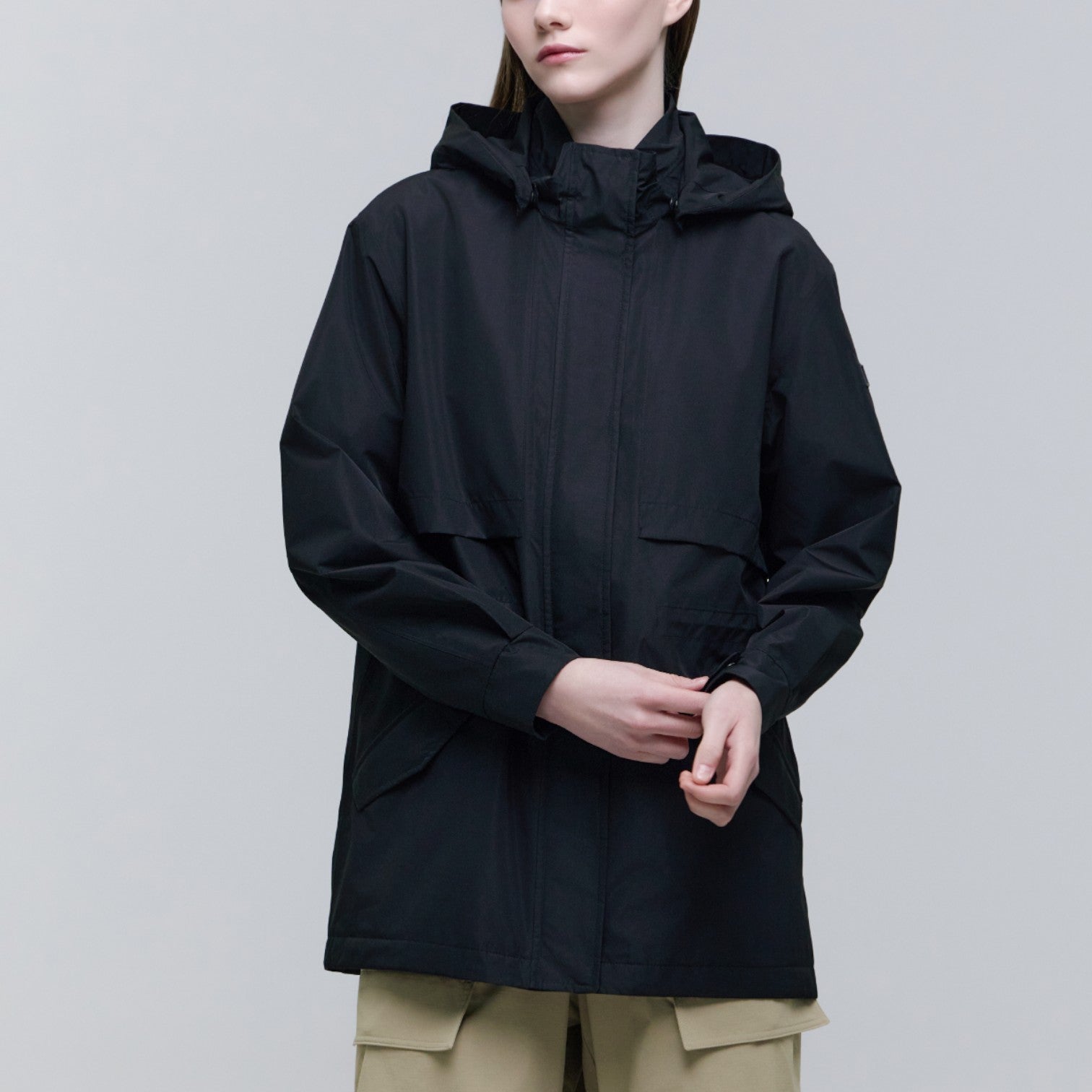 WOMEN'S COMMERSON 2L WATERPROOF MID LENGTH JACKET- CARBON BLACK