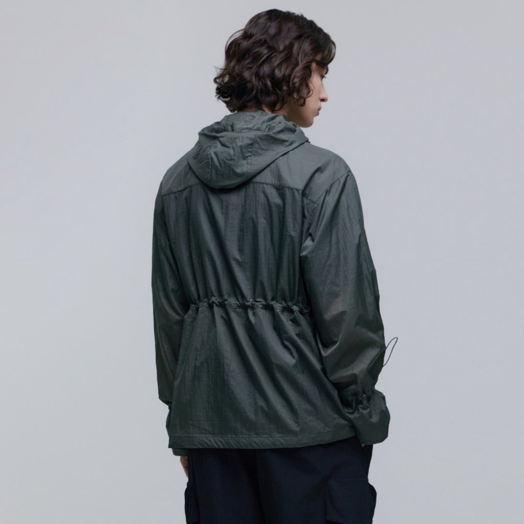 Unisex Nrn Out Pocket Shirring Hoodie Anorak- Khaki Green