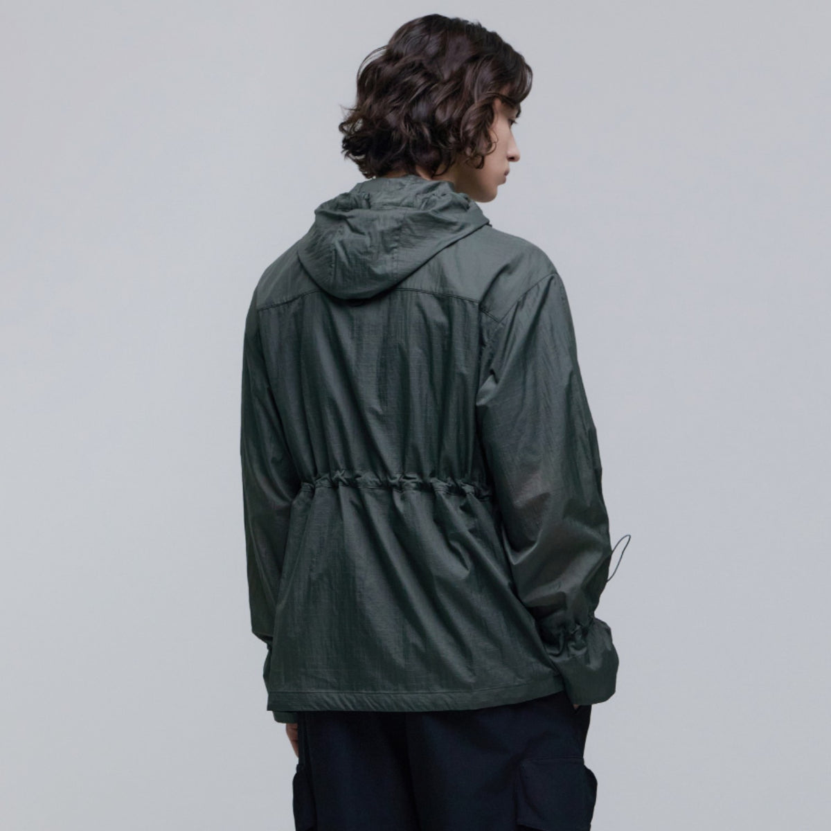 Unisex Nrn Out Pocket Shirring Hoodie Anorak- Khaki Green