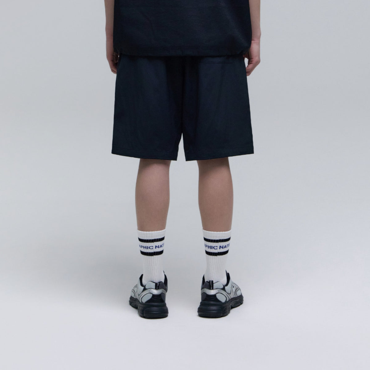 Unisex Stripe Crew Socks- Black