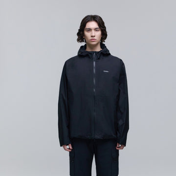 UNISEX EUROPA LIGHTWEIGHT 3L HOODED JACKET- CARBON BLACK