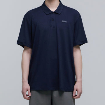 WELLAKA COOLING BASIC FIT PIQUE COLLAR T-SHIRT- DEEP SEA NAVY