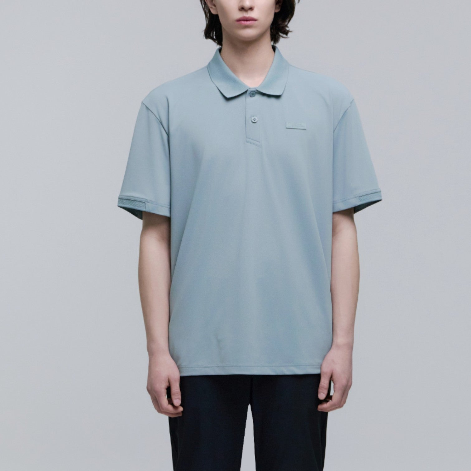 Wellaka Cooling Basic Fit Pique Collar T-Shirt- G/Mint