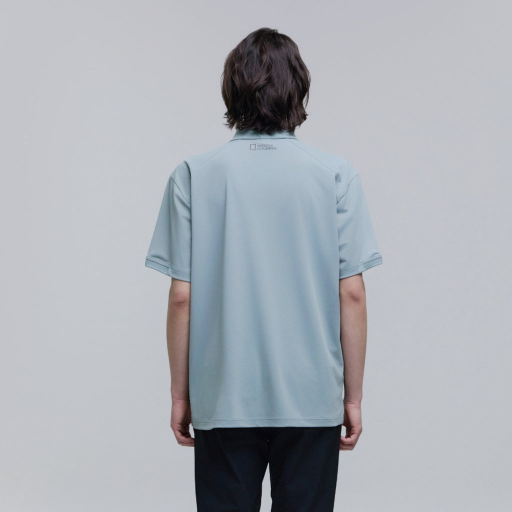 Wellaka Cooling Basic Fit Pique Collar T-Shirt- G/Mint