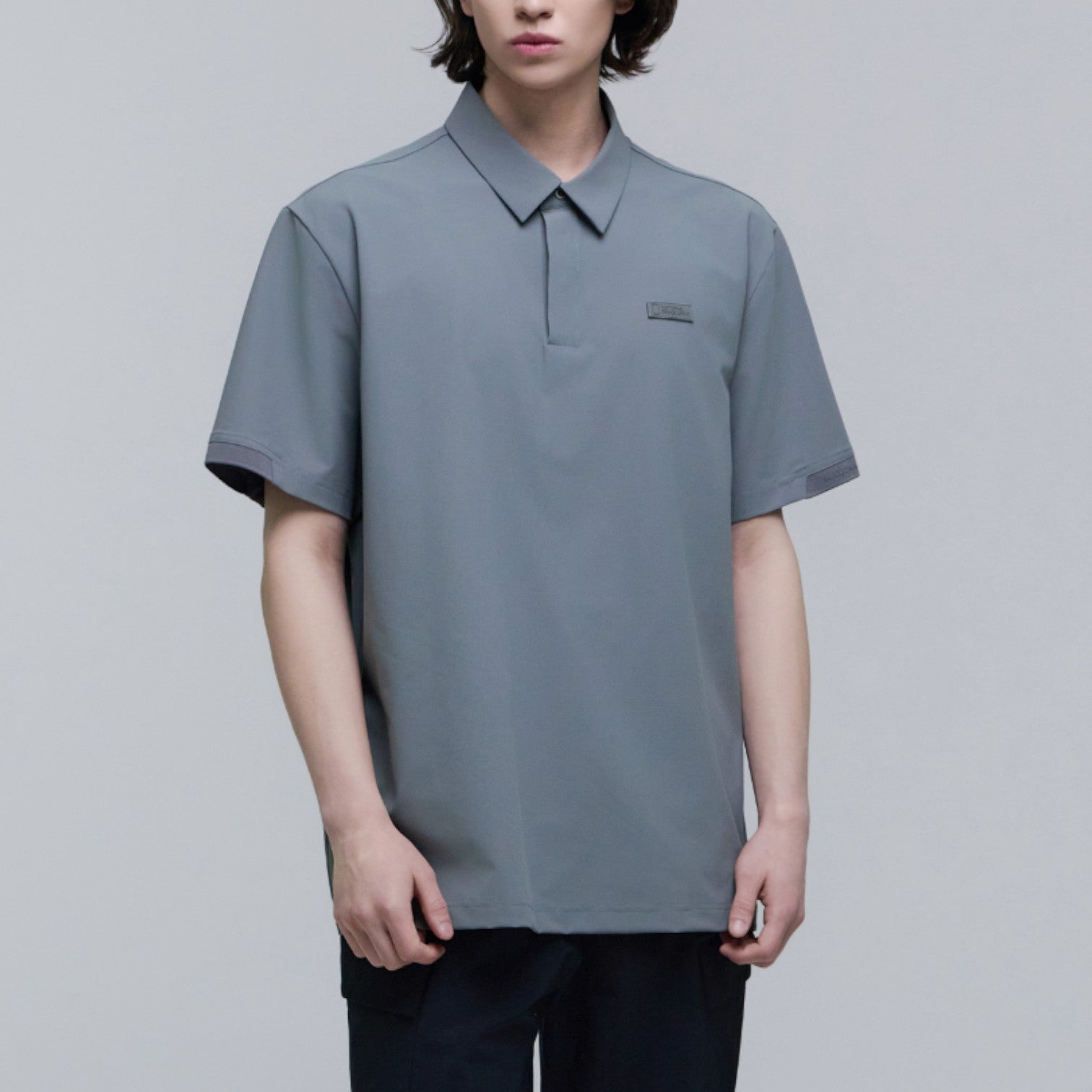 Men'S Urban City Functional Semi-Over Fit Collar T-Shirt- Iron Grey