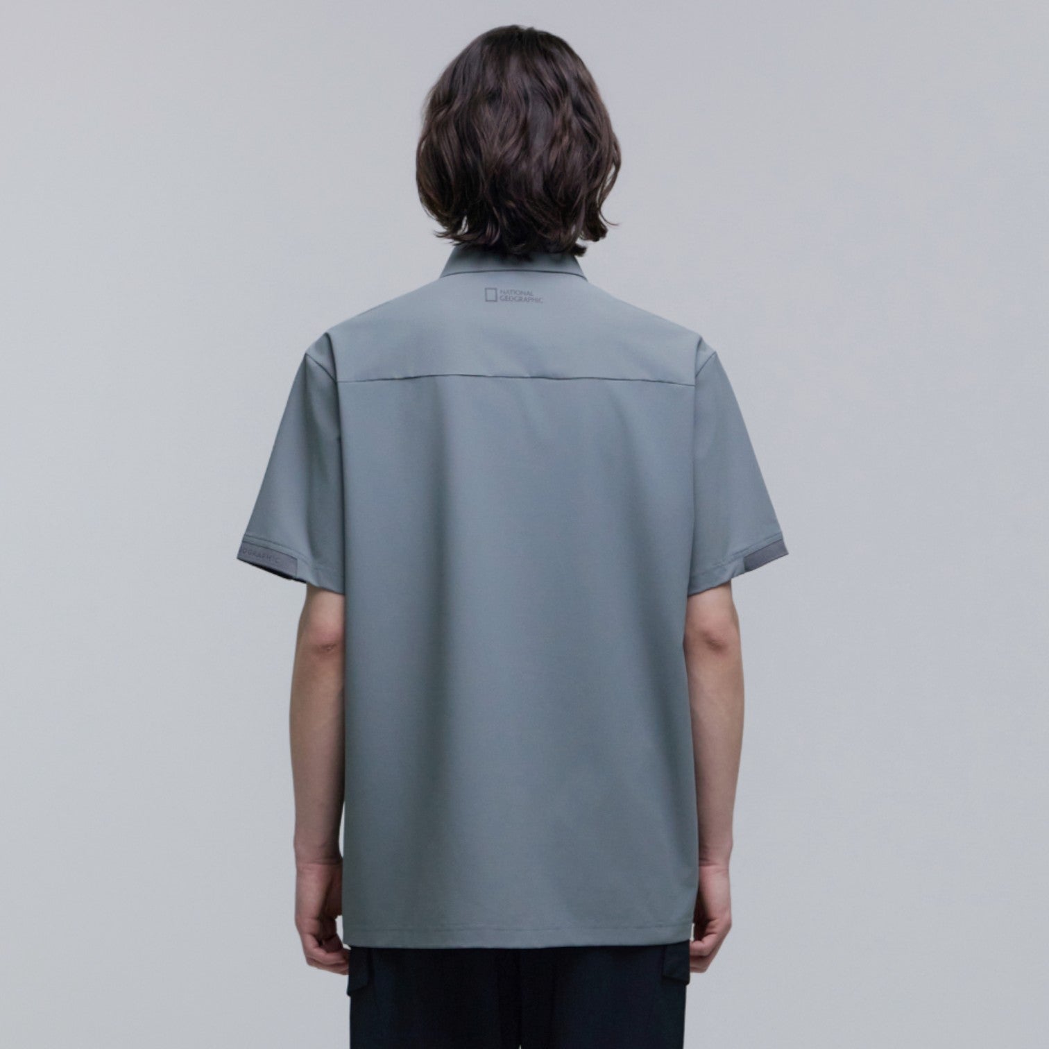 Men'S Urban City Functional Semi-Over Fit Collar T-Shirt- Iron Grey