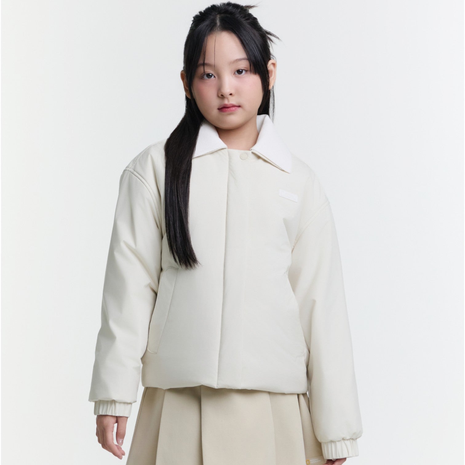 KIDS GIRLS PADDING JACKET- CREAM