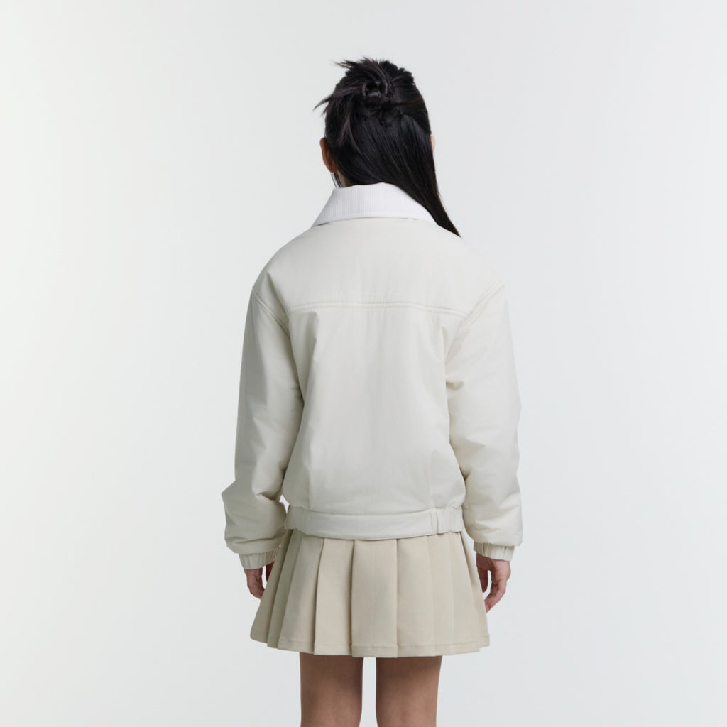 Kids Girls Padding Jacket- Cream