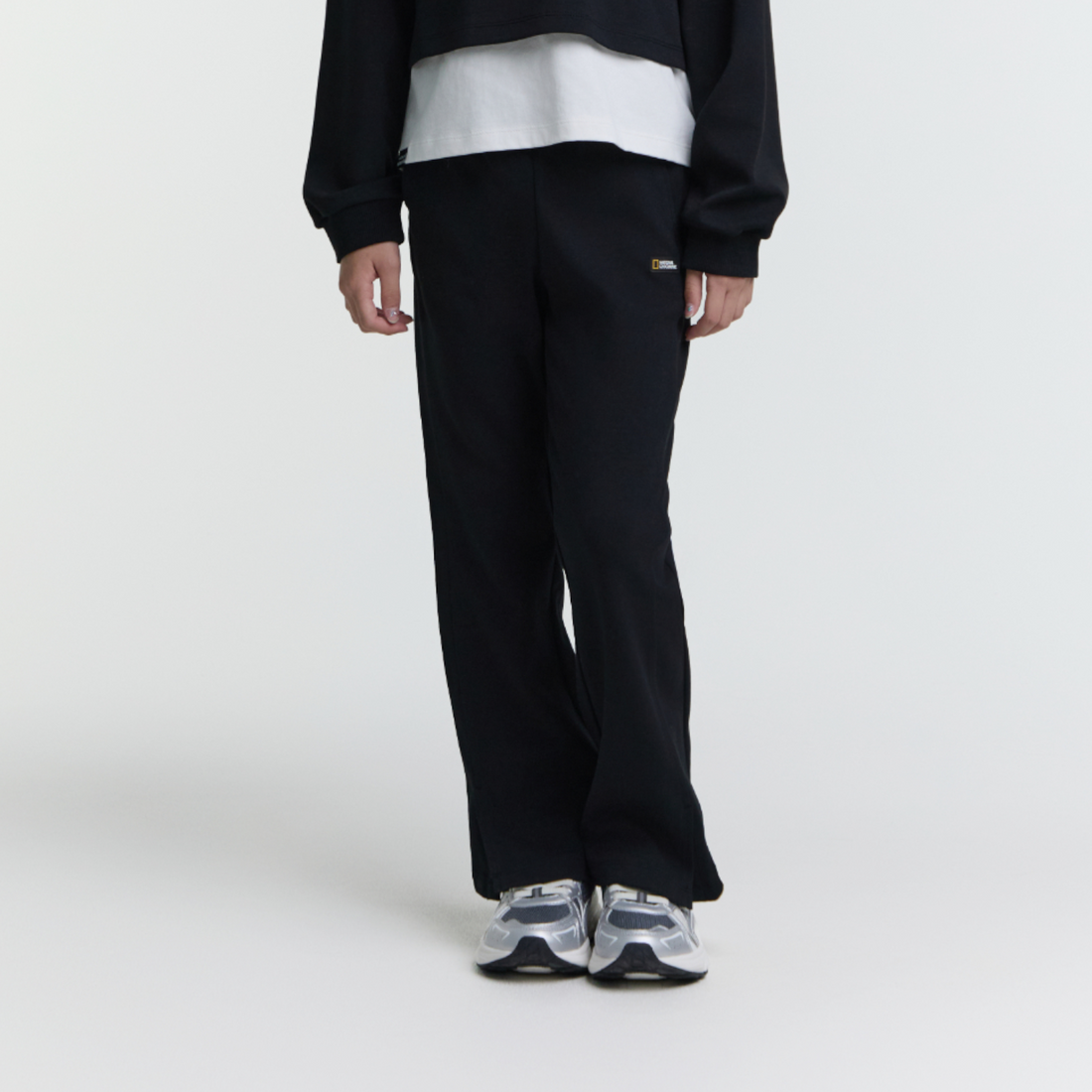 KIDS GIRL BOOTCUT TRAINING PANTS- CARBON BLACK