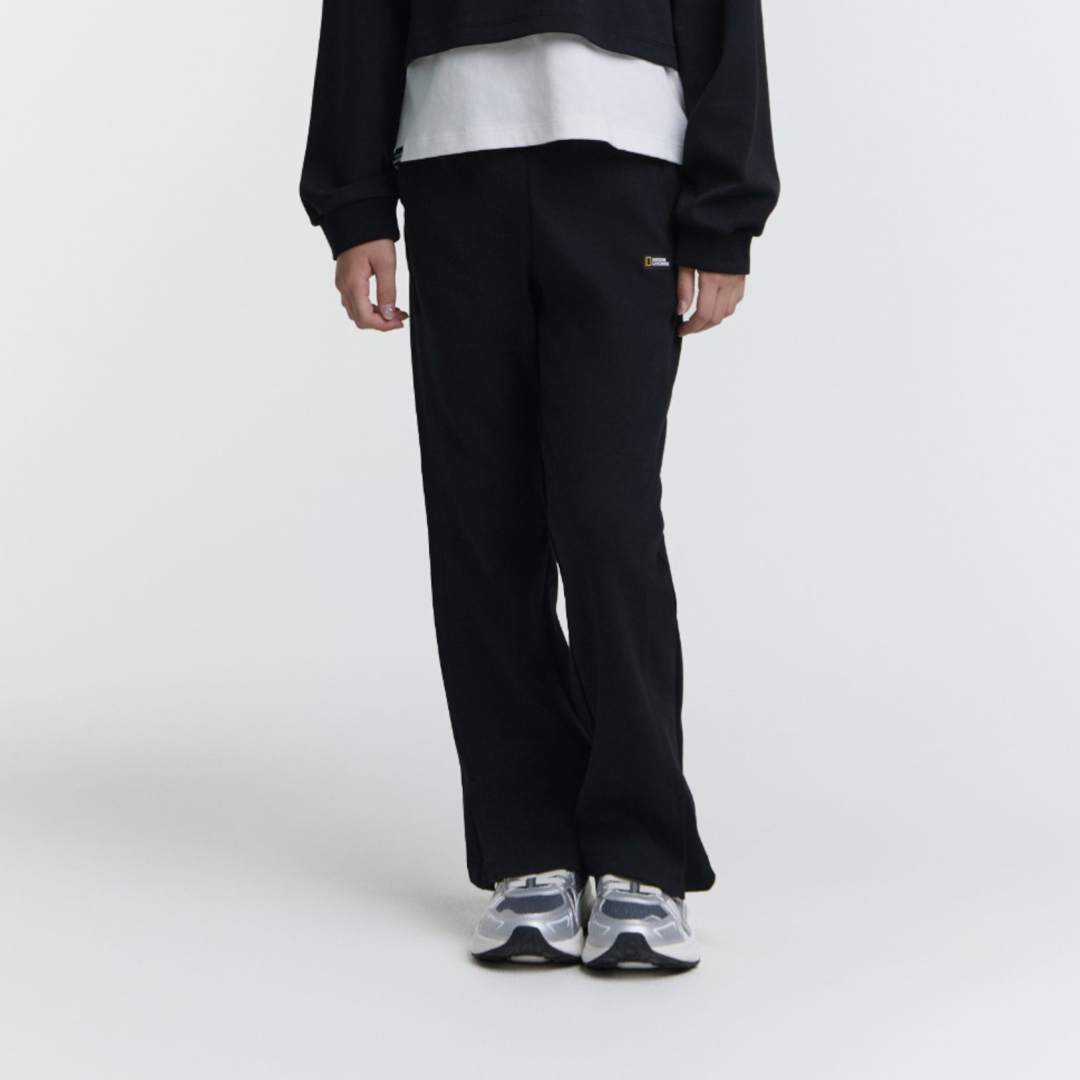 Girls Bootcut Training Pants- Carbon Black