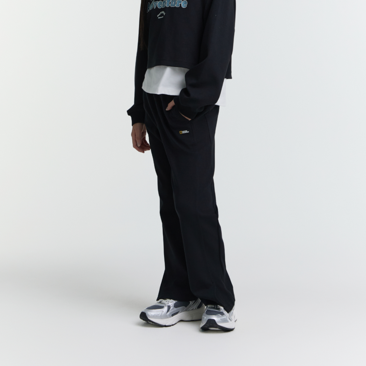 Girls Bootcut Training Pants- Carbon Black