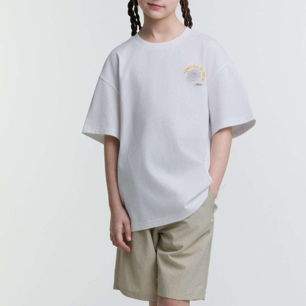 Kids Travel Fontana Di Trevi Graphic T-Shirt- White