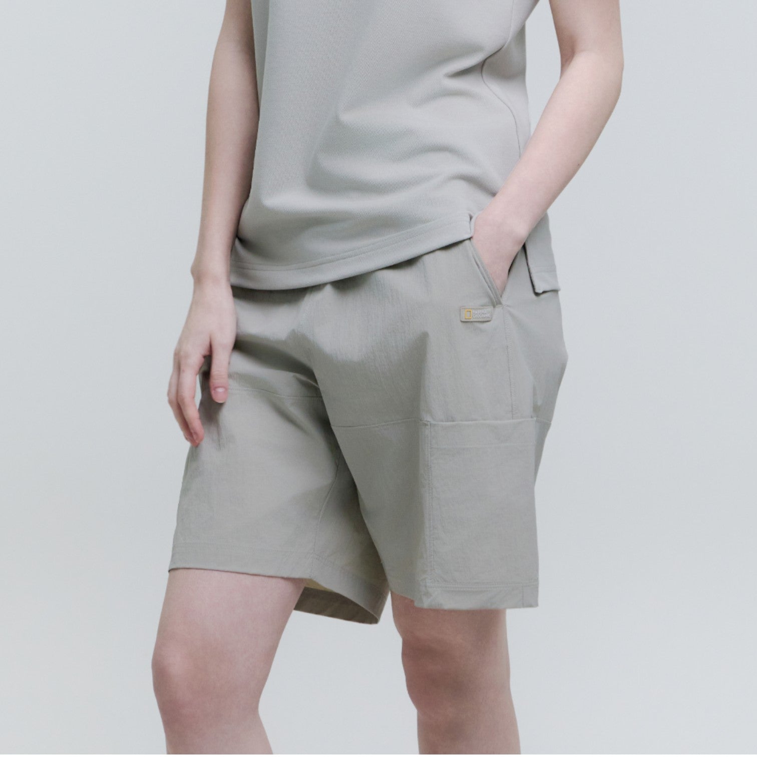 Unisex Adelie Light Woven Stretch Board Shorts- Agate Grey