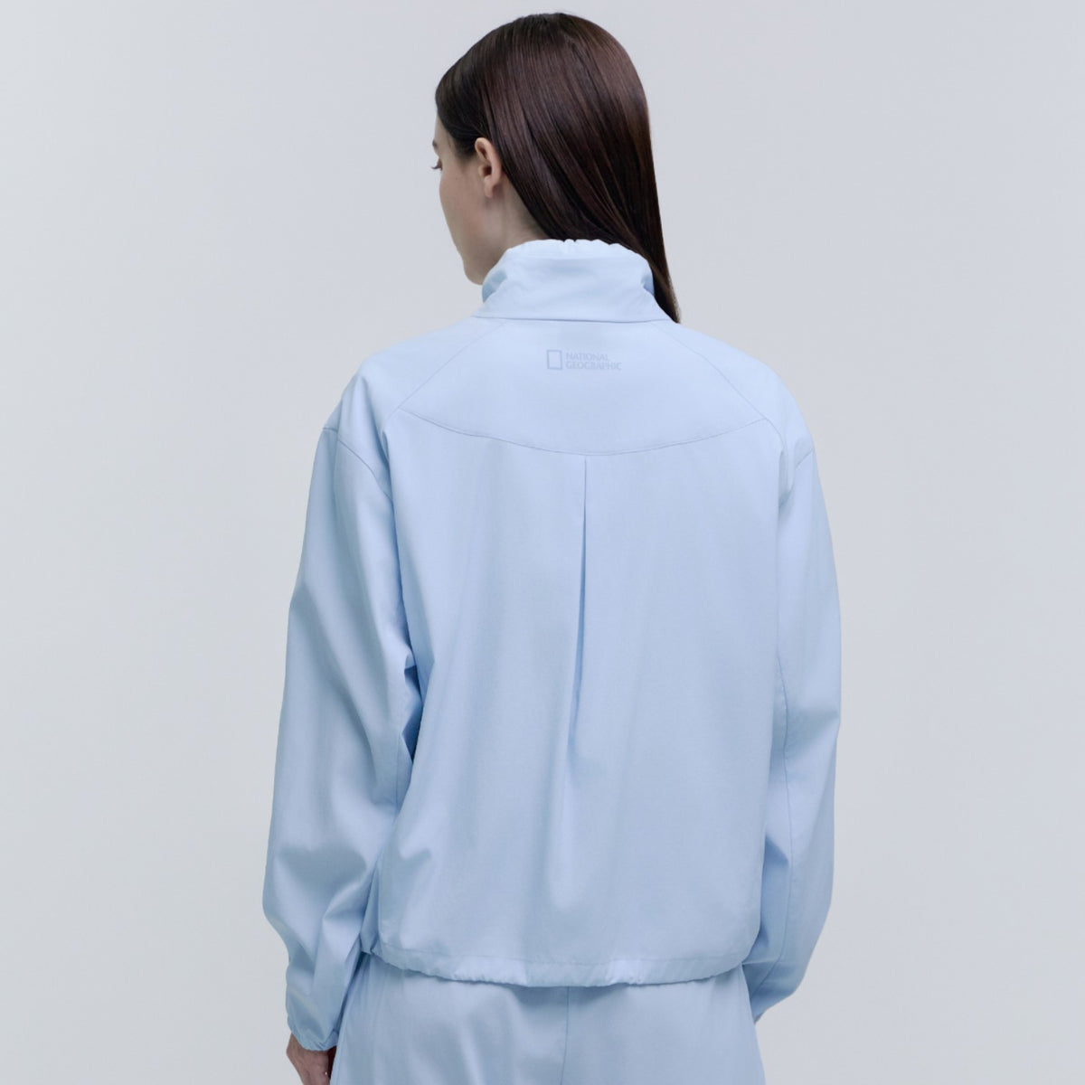 Women'S Frozen Cube Standneck Windbreaker- L/ Blue