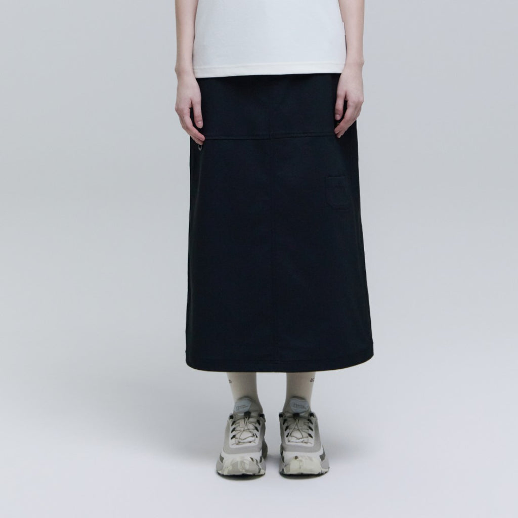 Women'S Waist Banded Long Skirt- Sand Beige
