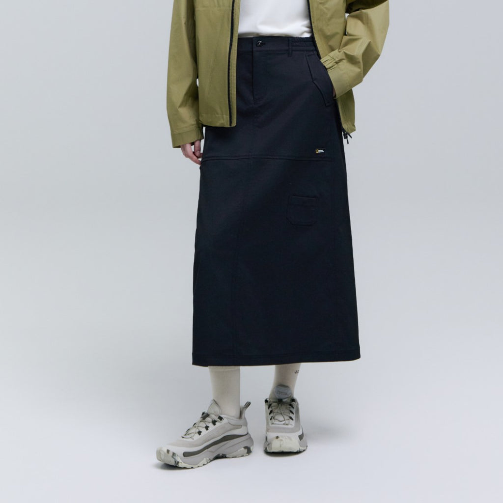 Women'S Waist Banded Long Skirt- Sand Beige