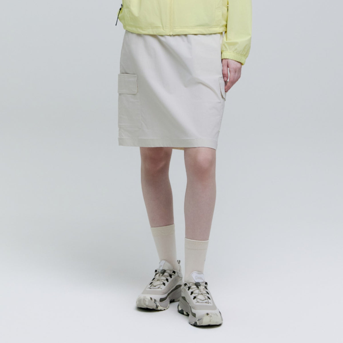 Women'S Woven Cargo Skirt- L/Beige