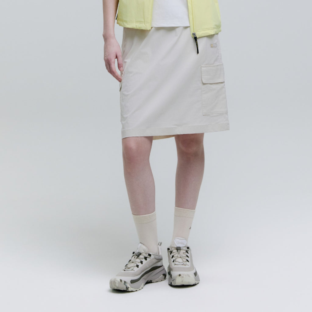 Women'S Woven Cargo Skirt- L/Beige