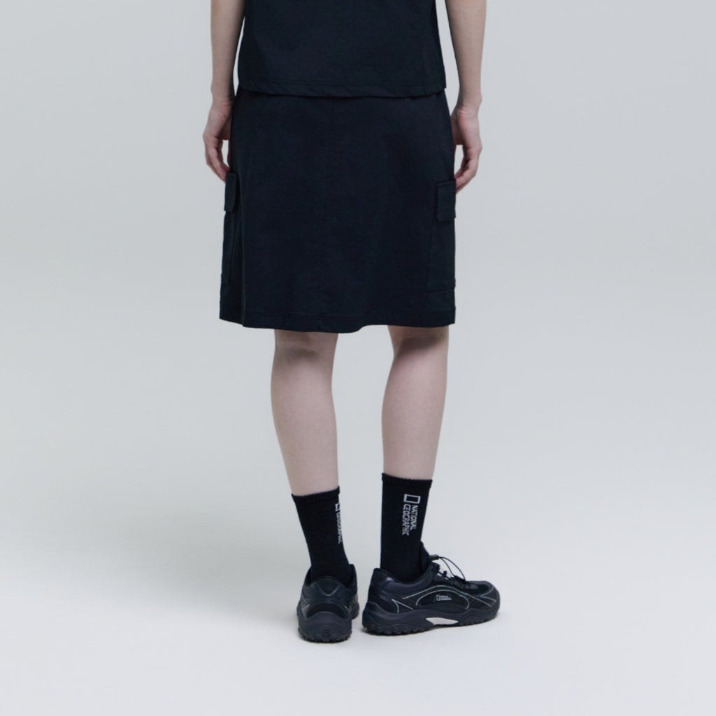 Women'S Woven Cargo Skirt- Carbon Black