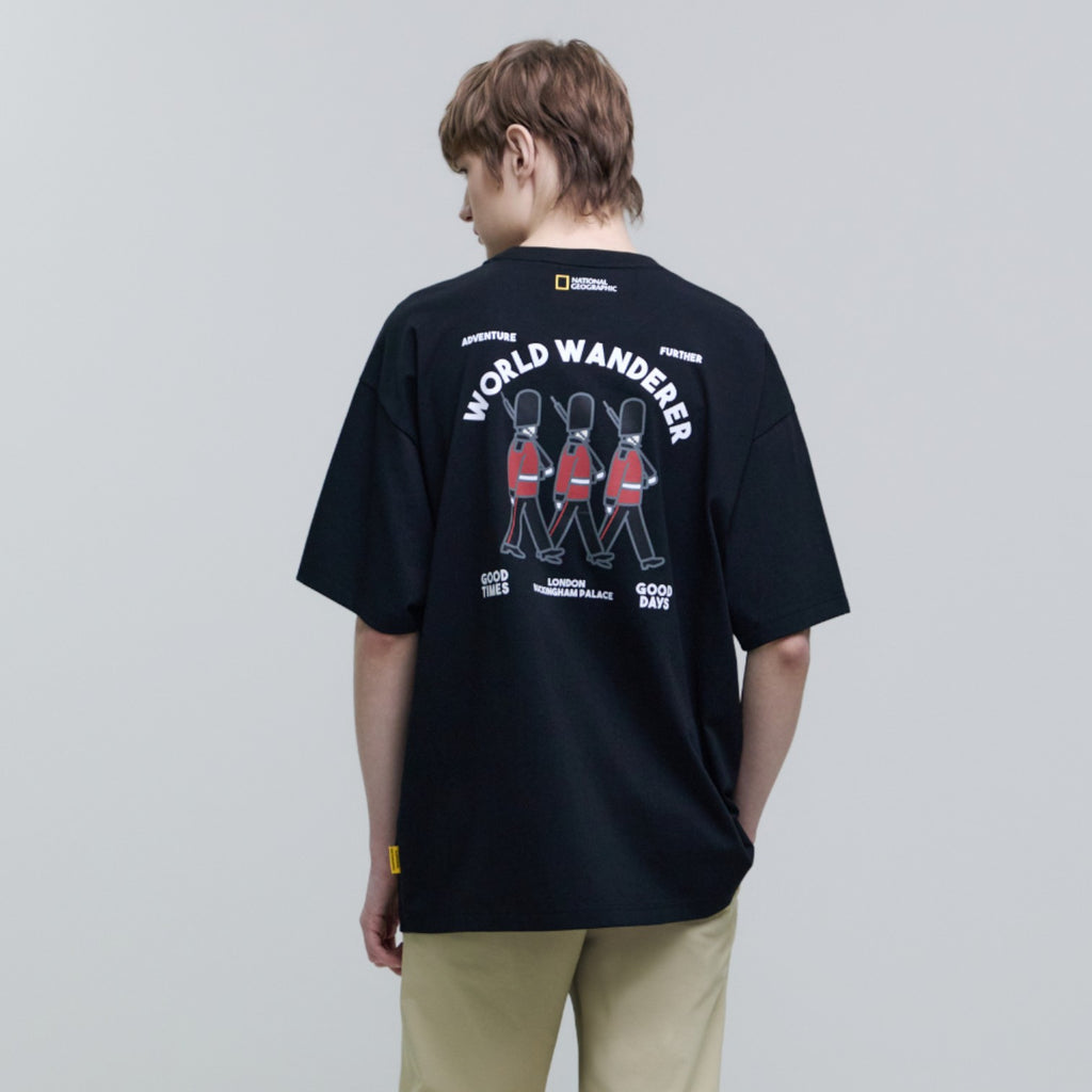 Ovis Unisex Wanderer Semi Over Fit Ss T-Shirt- Carbon Black
