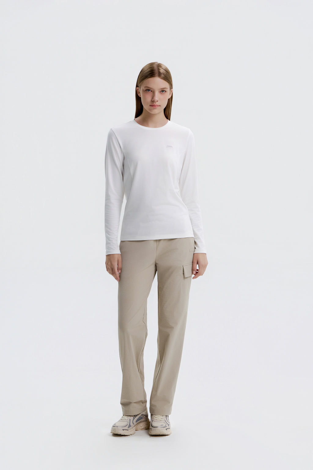 Women'S Archelon Woven Stretch Basic Fit Straight Pants- Mourning Beige