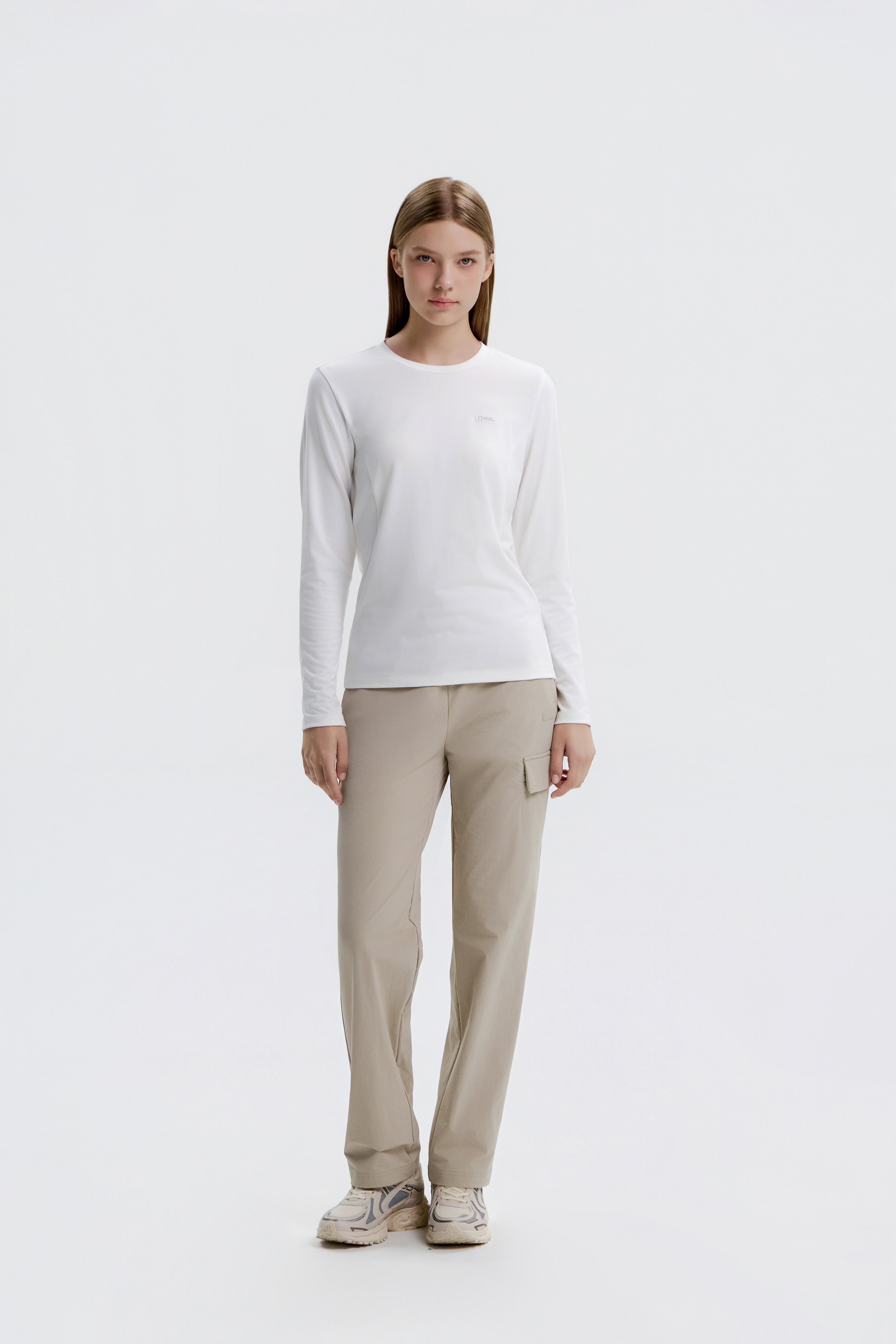 Women'S Archelon Woven Stretch Basic Fit Straight Pants- Mourning Beige