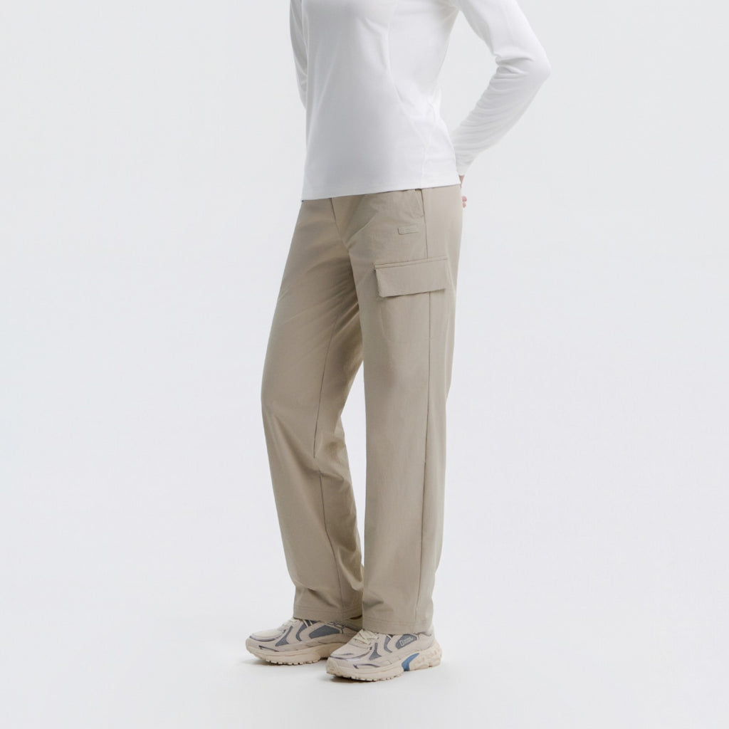 Women'S Archelon Woven Stretch Basic Fit Straight Pants- Mourning Beige