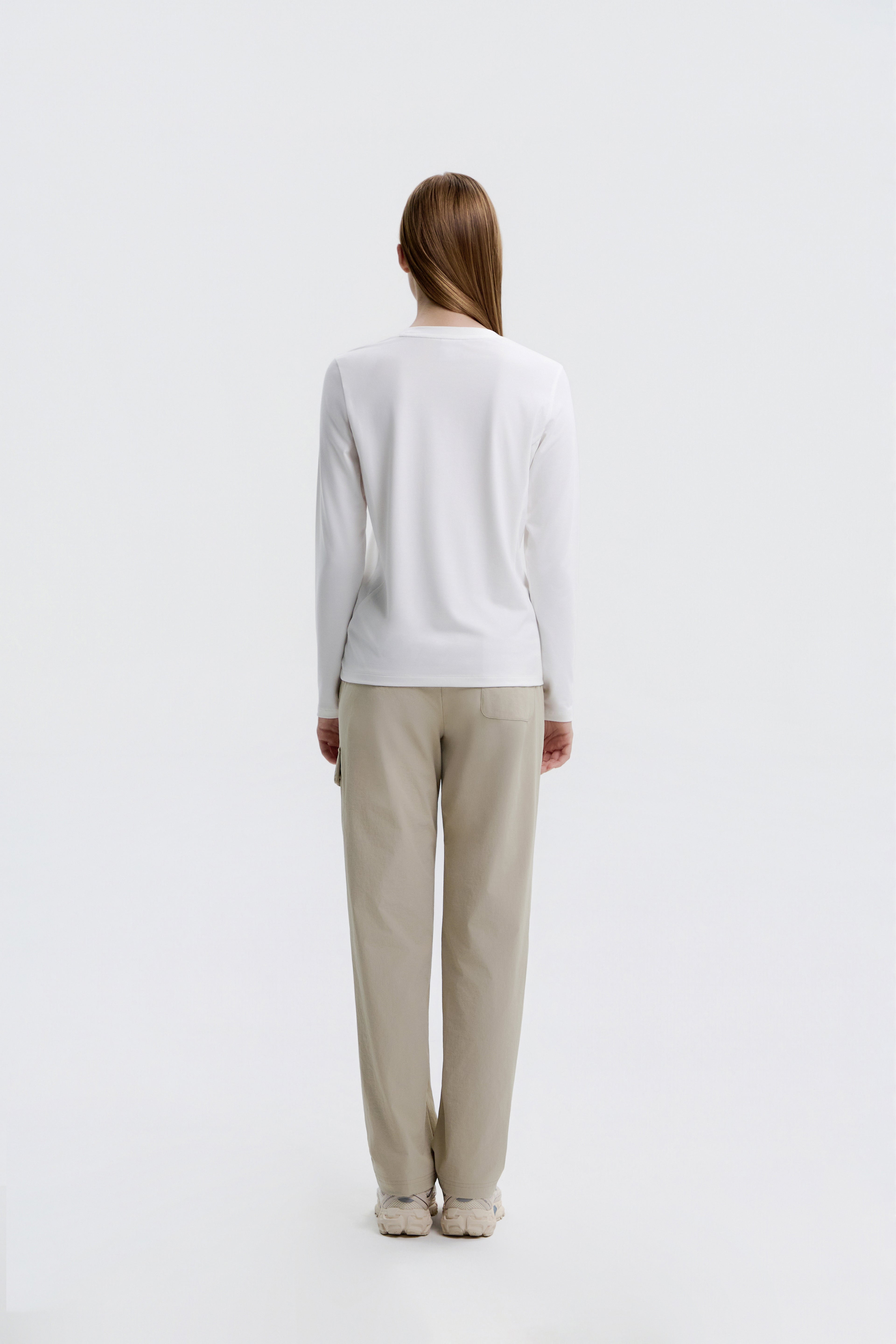 Women'S Archelon Woven Stretch Basic Fit Straight Pants- Mourning Beige