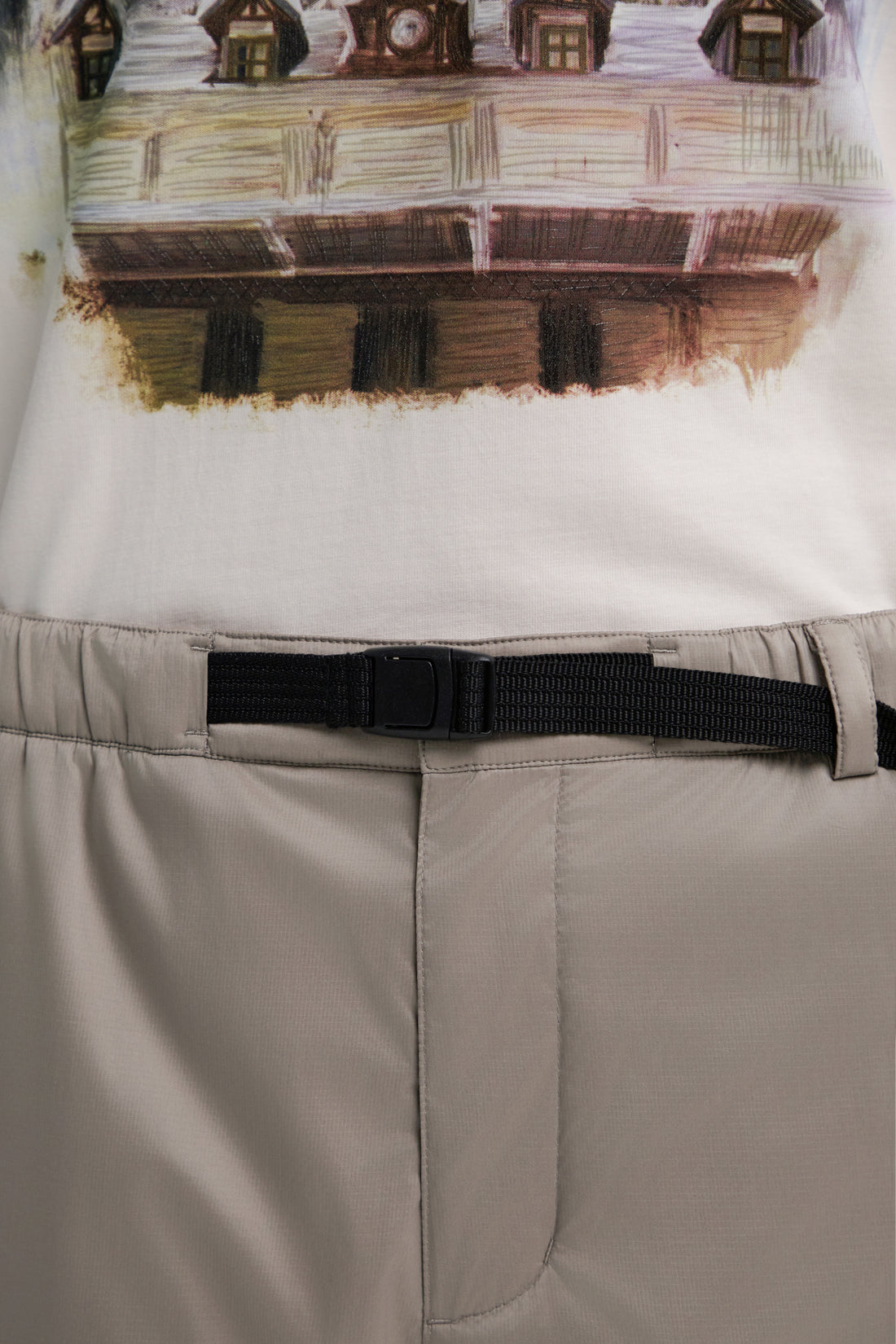 UNISEX NRN WIDE PADDING CARGO PANTS- OAK BEIGE