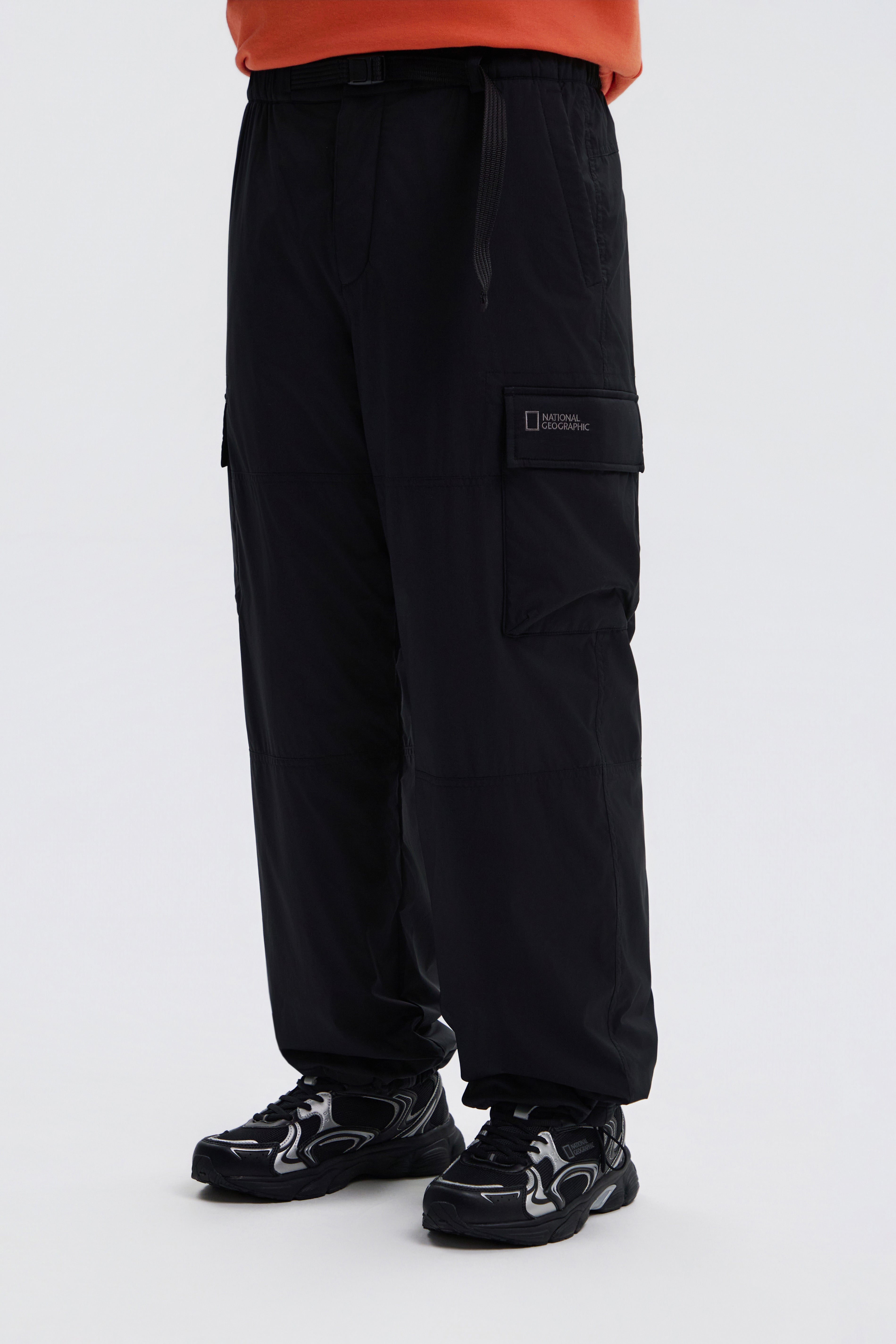 Unisex NRN Wide Padding Cargo Pants- Black