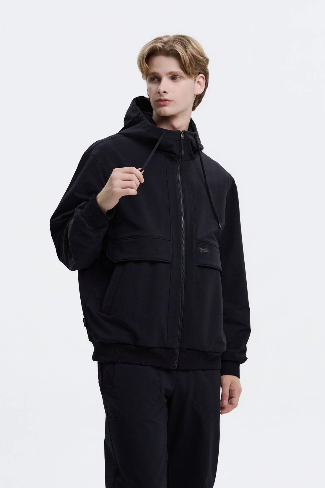 UNISEX ARCHELON DOUBLE WARM WOVEN HOODIE ZIP UP- BLACK