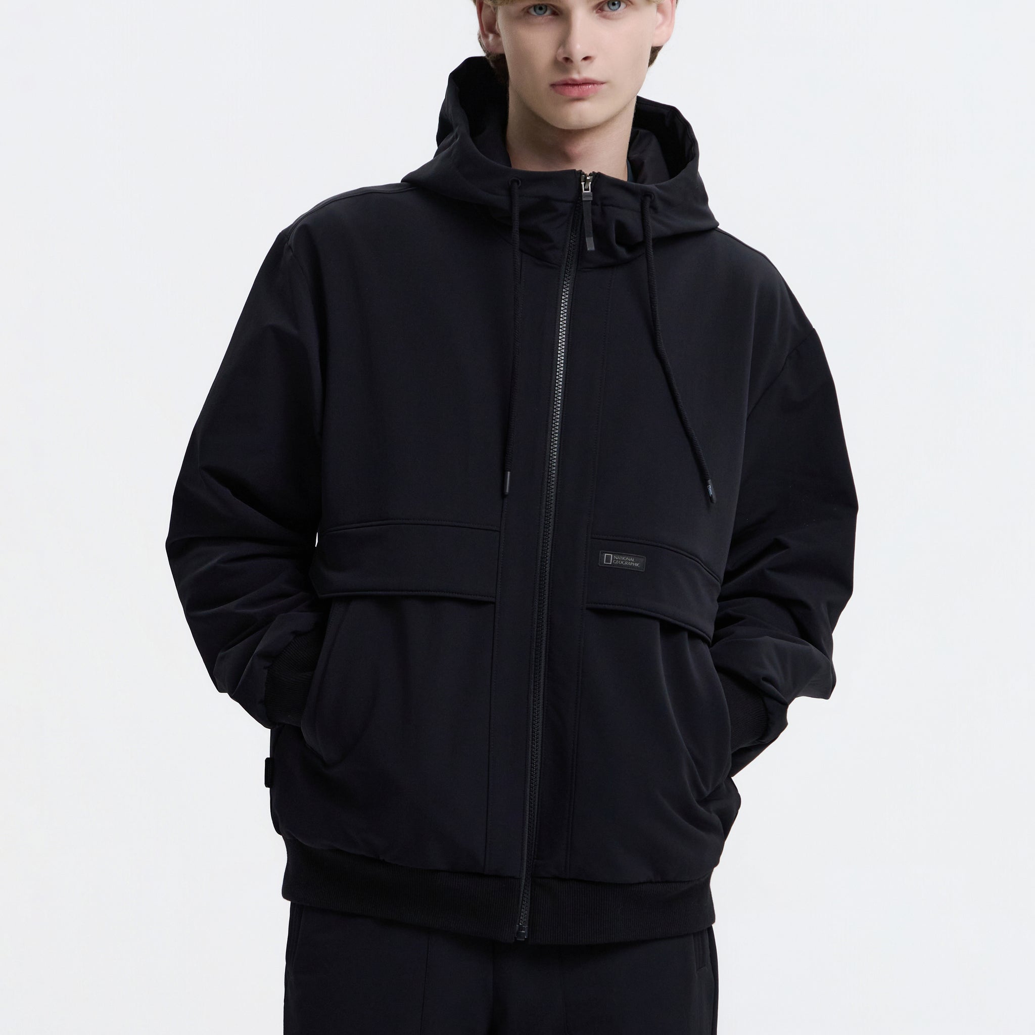 UNISEX ARCHELON DOUBLE WARM WOVEN HOODIE ZIP UP- BLACK