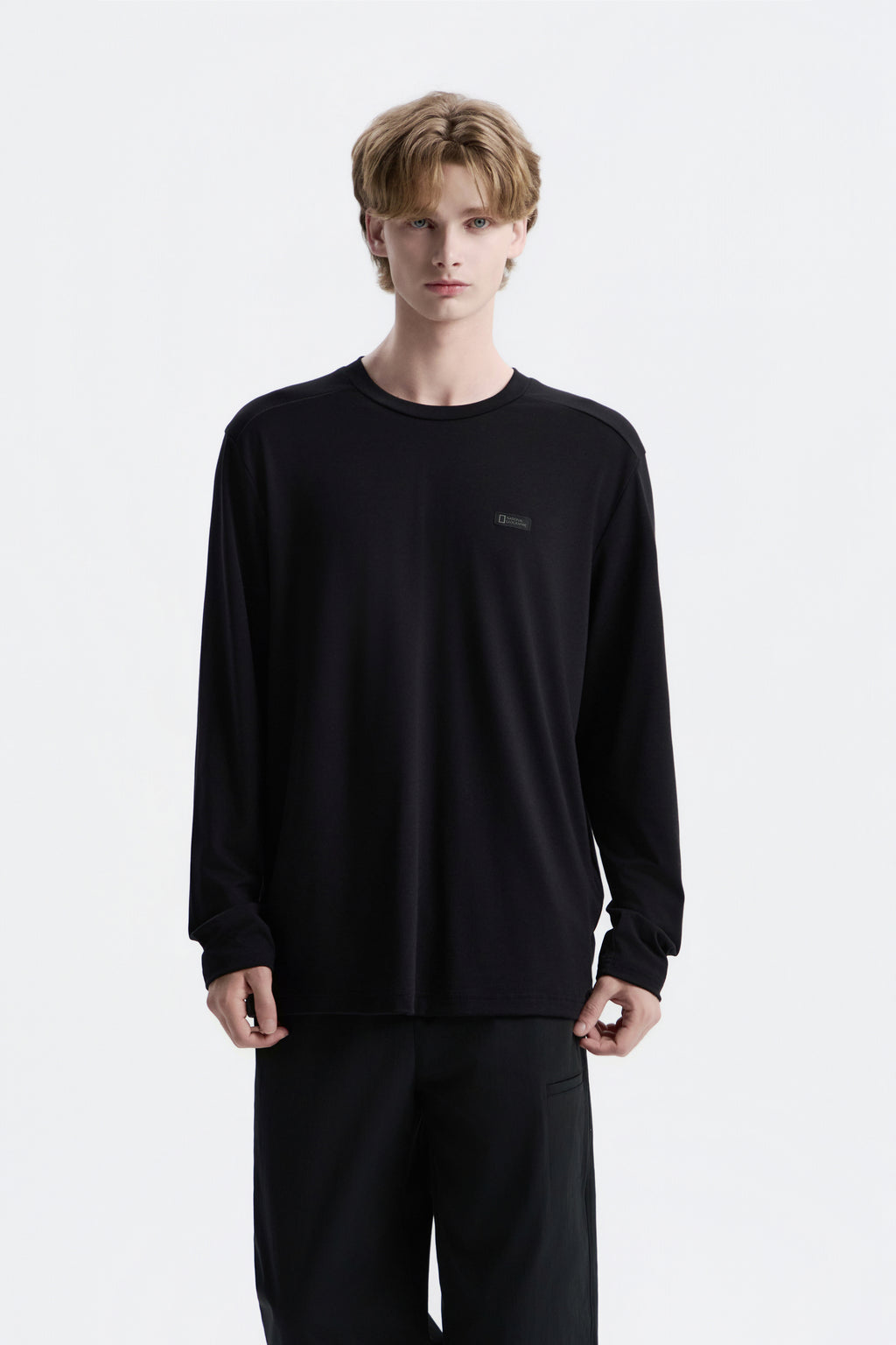 Unisex Caph Small Logo Long Sleeved T-Shirt- Black