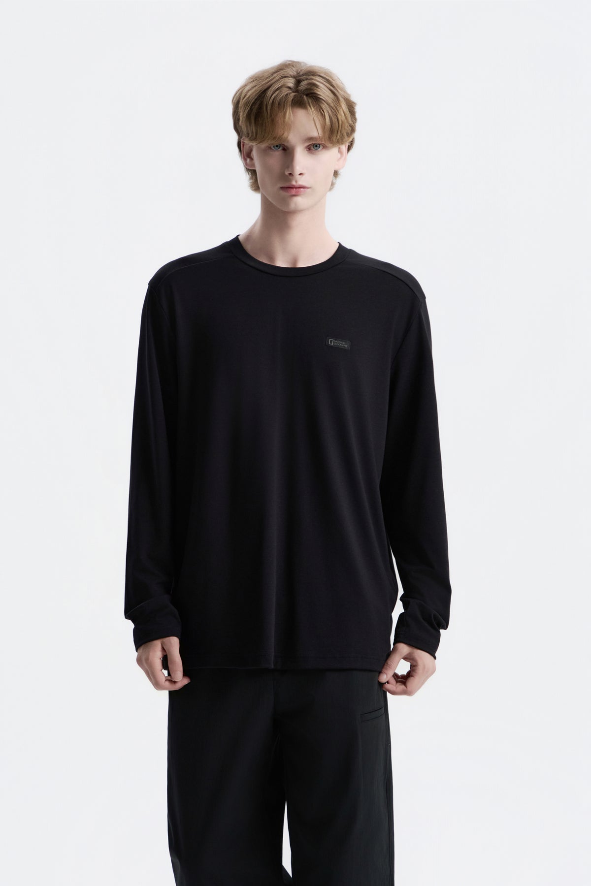 Unisex Caph Small Logo Long Sleeved T-Shirt- Black