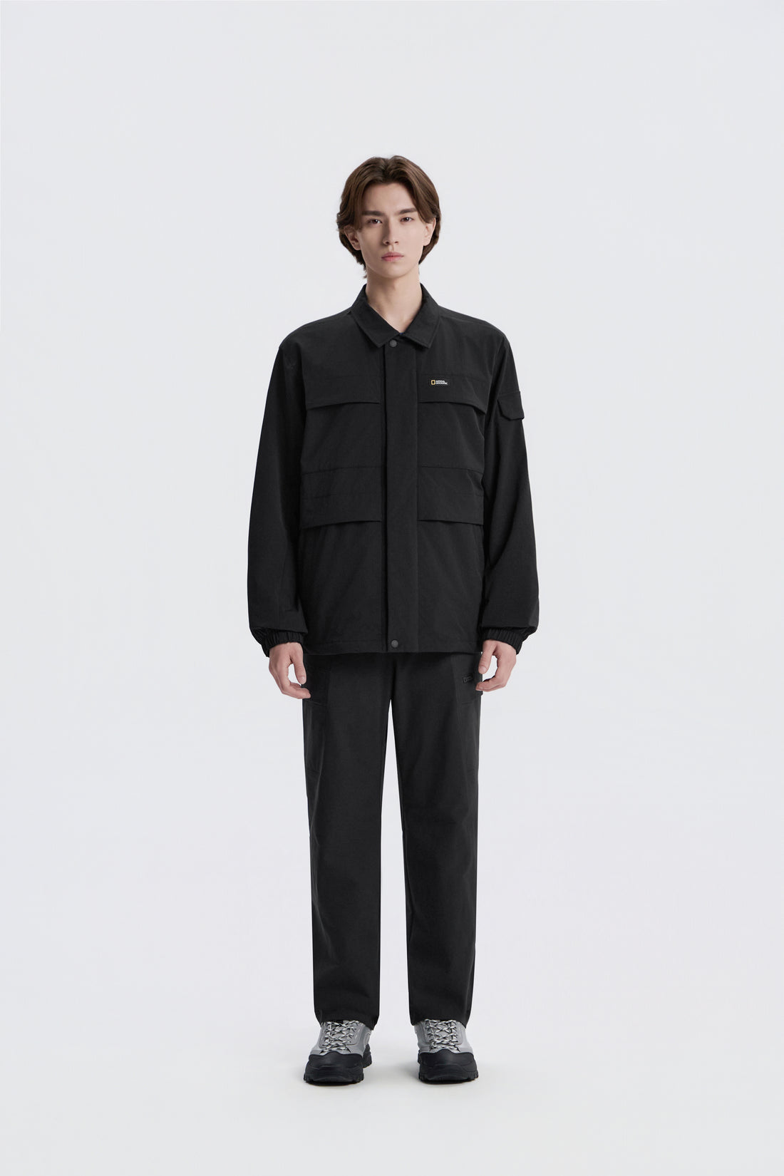 UNISEX ARCHELON WOVEN COLLAR NECK JACKET- BLACK