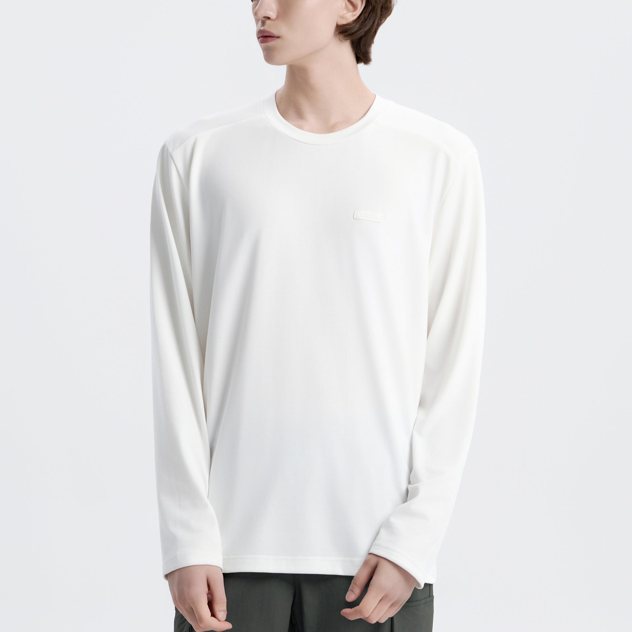 UNISEX CAPH SMALL LOGO LONG SLEEVED T-SHIRT- O/WHITE