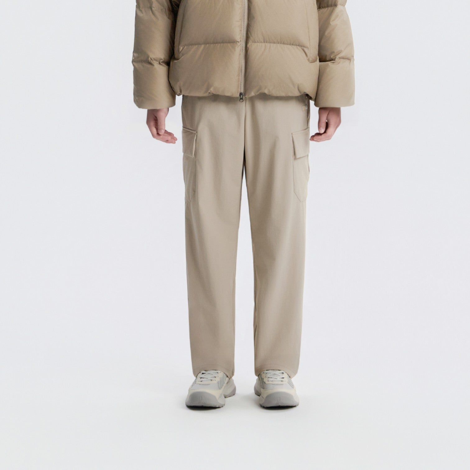 UNISEX ARCHELON WOVEN STRAIGHT PANTS- MOURNING BEIGE