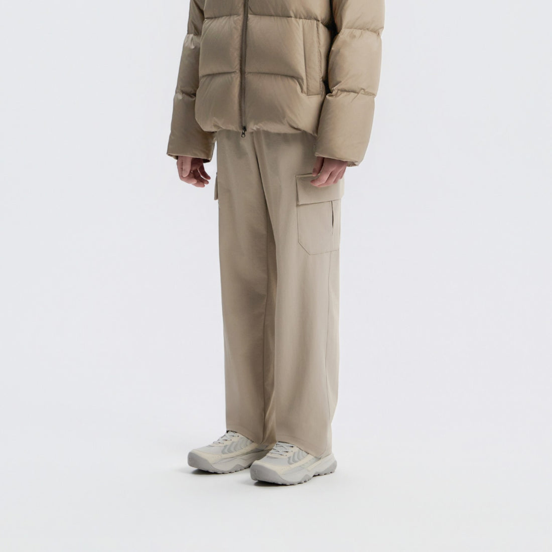 UNISEX ARCHELON WOVEN STRAIGHT PANTS- MOURNING BEIGE