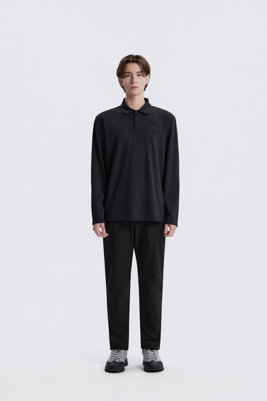 MEN'S CAPH FUNCTIONAL LONG SLEEVED POLOSHIRT- BLACK