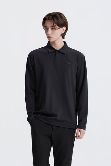 MEN'S CAPH FUNCTIONAL LONG SLEEVED POLOSHIRT- BLACK