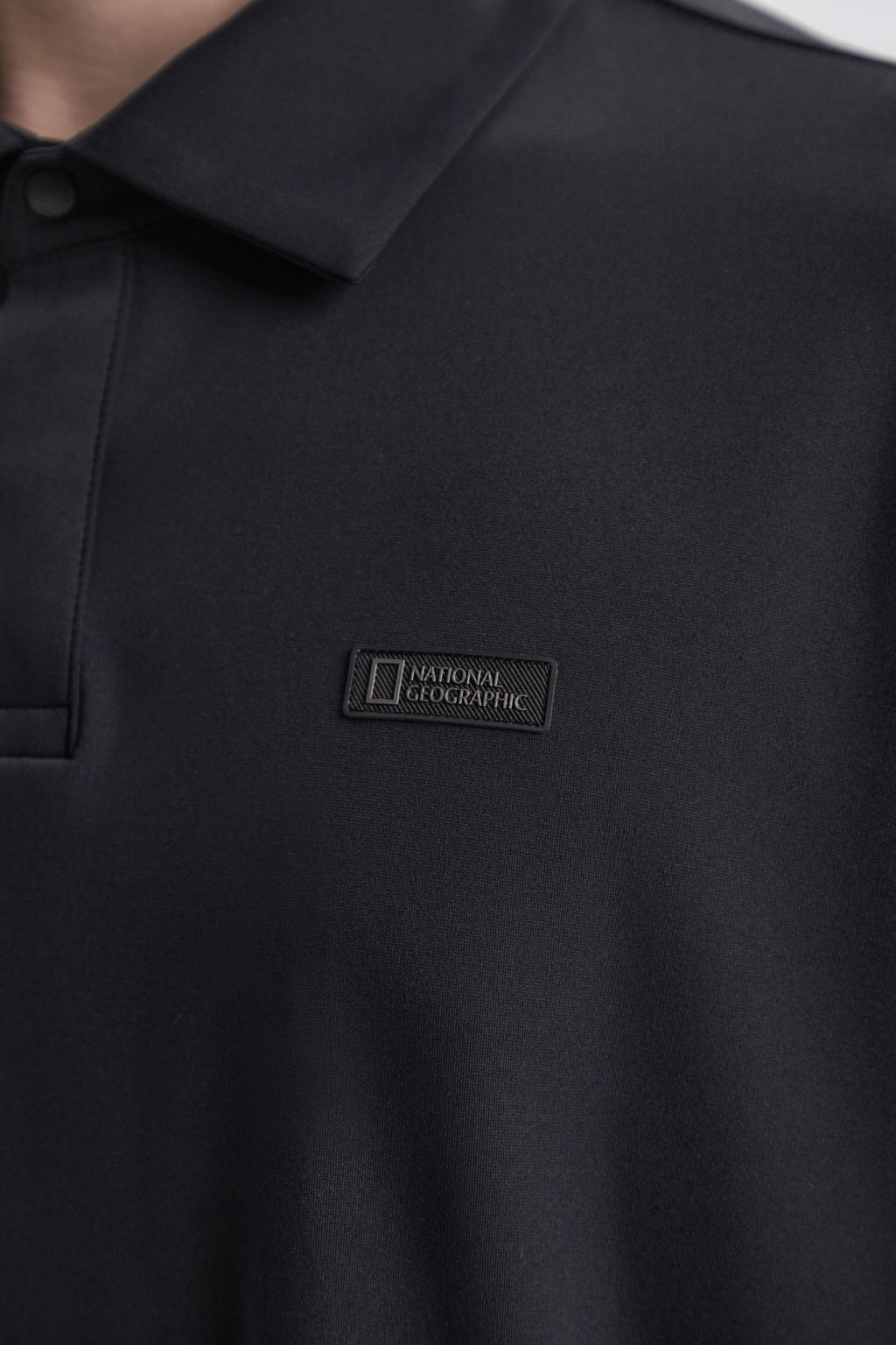 Men'S Caph Functional Long Sleeved Poloshirt- Black