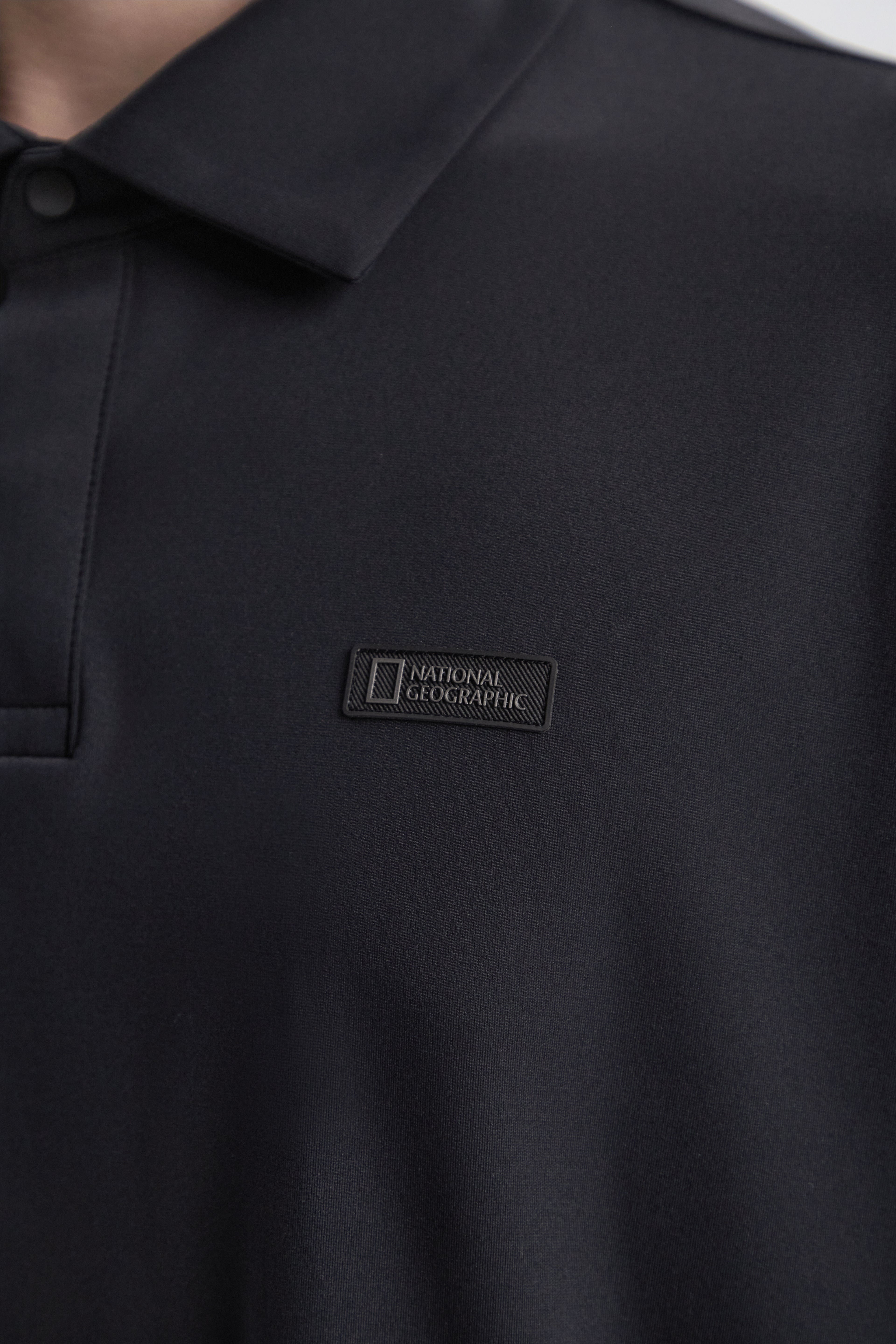 Men'S Caph Functional Long Sleeved Poloshirt- Black