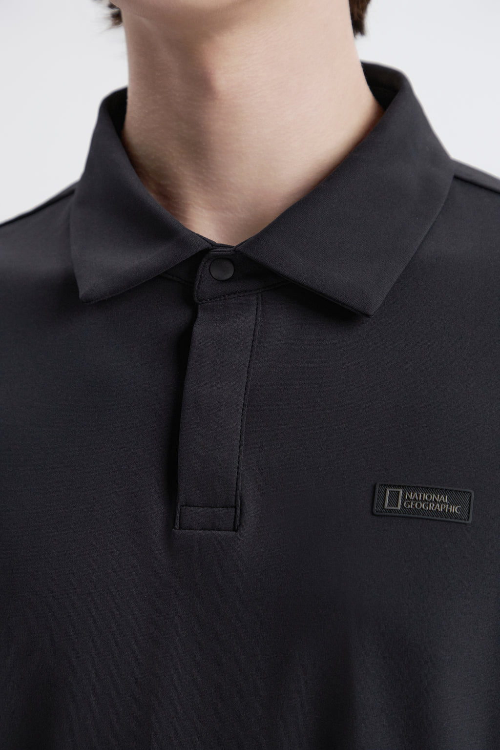 Men'S Caph Functional Long Sleeved Poloshirt- Black