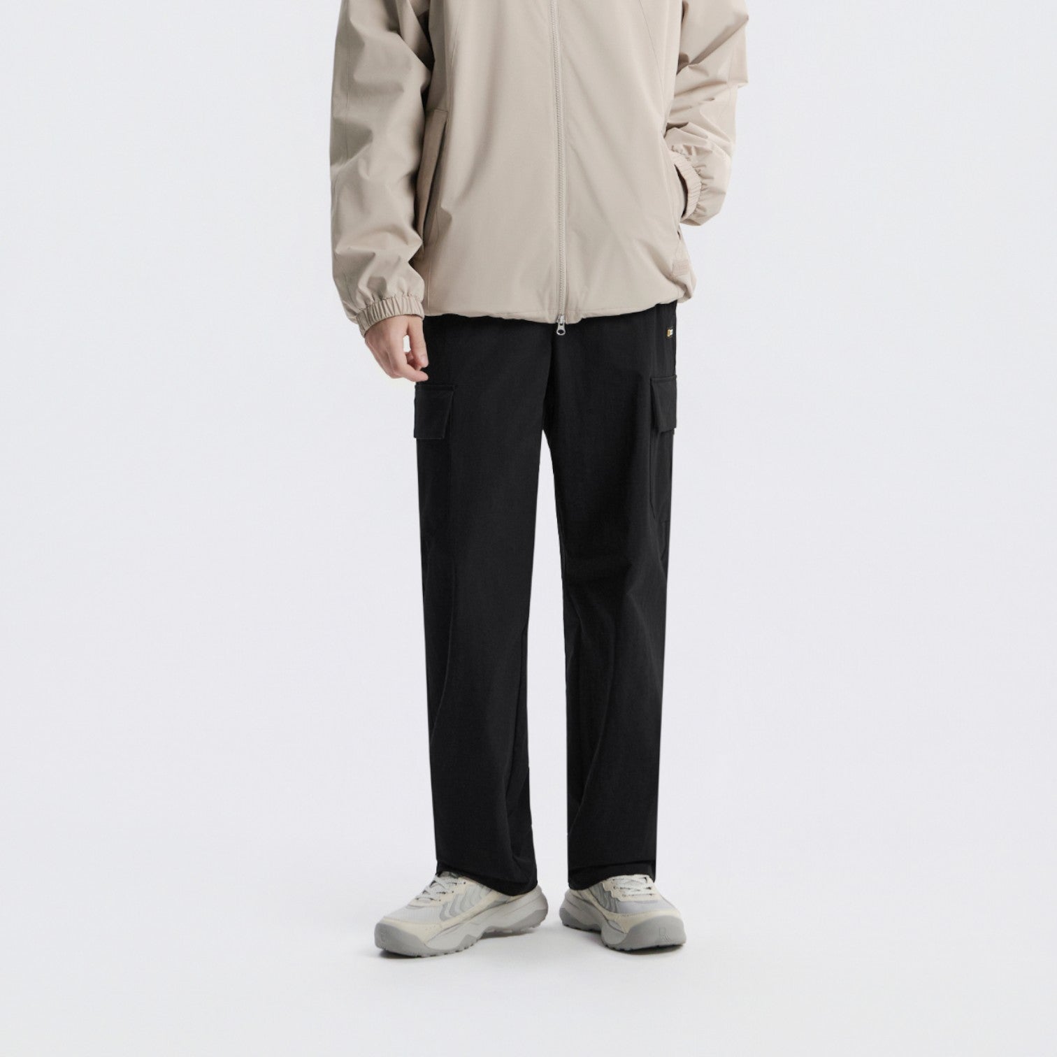 UNISEX ARCHELON WOVEN STRAIGHT PANTS- BLACK